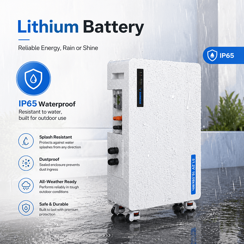 iPower-16.08E 51,2 V 16,08 kWh | Batterie IP65 LiFePO4 | 10 ans de garantie
