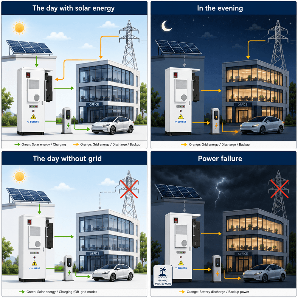 112.56kWh Commercial & Industrial Energy Storage Cabinet | LiFePO₄ Battery ESS | SUNESS