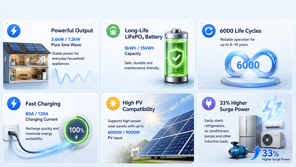 SUN3.6U-5-US 3.6kW | 5kWh | 120Vac ±5 %